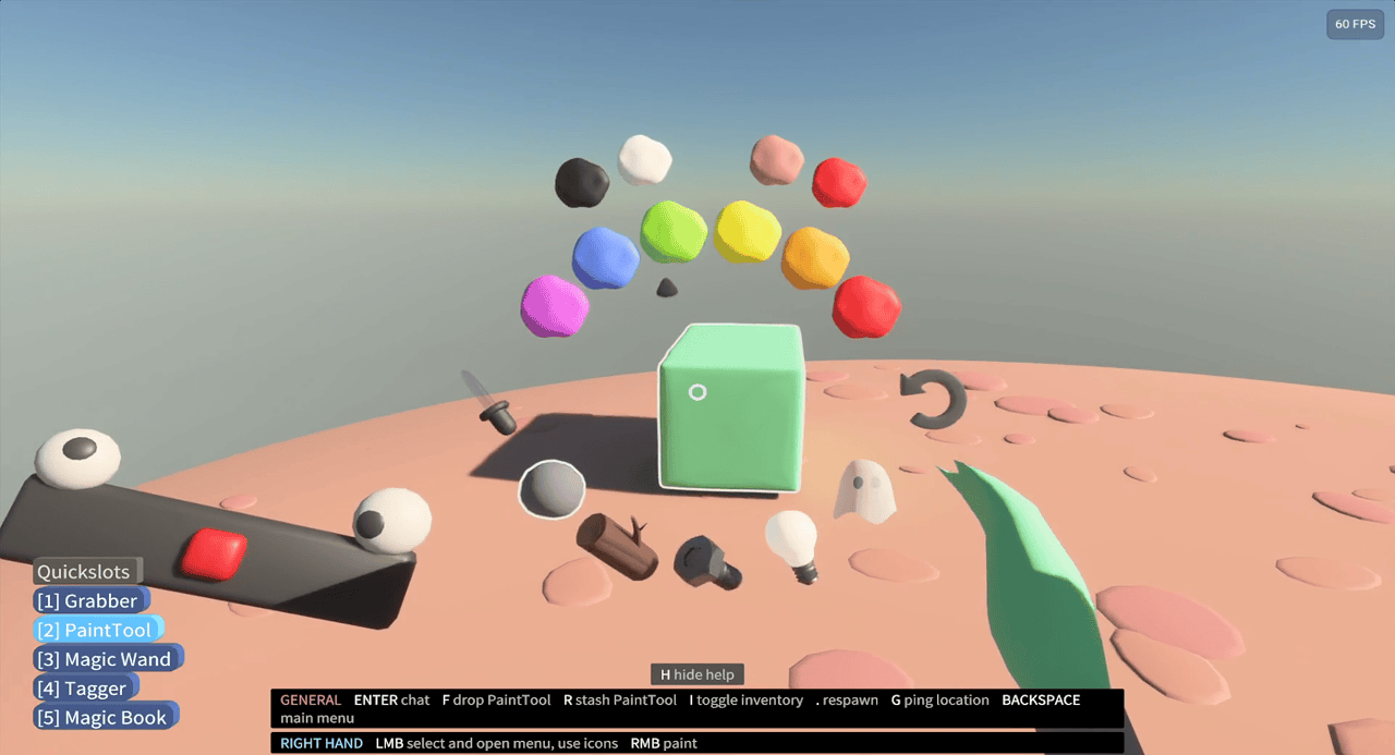 The old color picker in game showing the many options